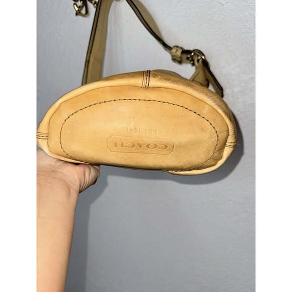 Coach Beige Vintage Bucket Bag K0769-11422 Thick Strap Tan Yellow Y2K - Picture 3 of 9